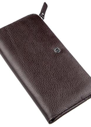 Жіночий вертикальний гаманець-клатч boston 18800 коричневий
