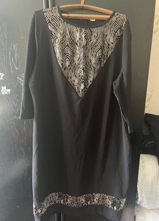 Черное платье с пайетками2 фото