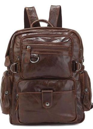 Рюкзак vintage 14232 шкіряний коричневий1 фото