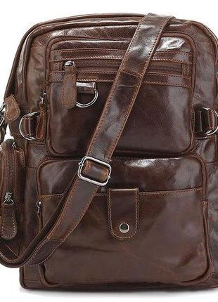 Рюкзак vintage 14232 шкіряний коричневий2 фото