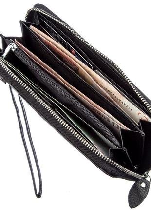 Слабкий жіночий клатч на блискавки st leather 18933 чорний3 фото