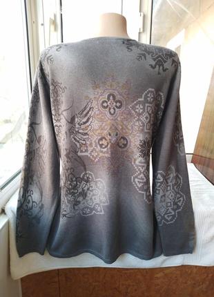 Вискозный трикотажный тонкий свитер джемпер блуза лонгслив большого размера7 фото