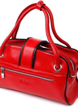 Красива маленька жіноча сумка karya 20859 шкіряна червона2 фото