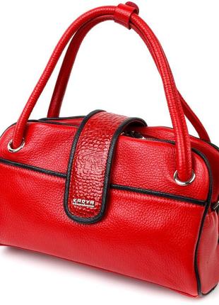 Красива маленька жіноча сумка karya 20859 шкіряна червона3 фото