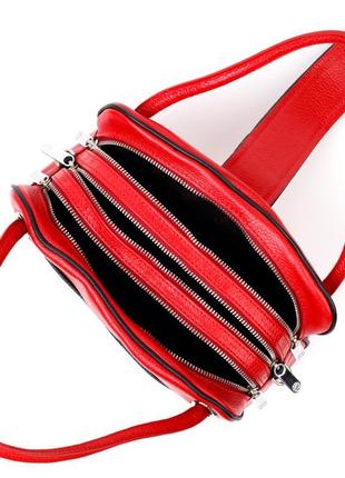 Красива маленька жіноча сумка karya 20859 шкіряна червона5 фото