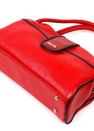 Красива маленька жіноча сумка karya 20859 шкіряна червона7 фото