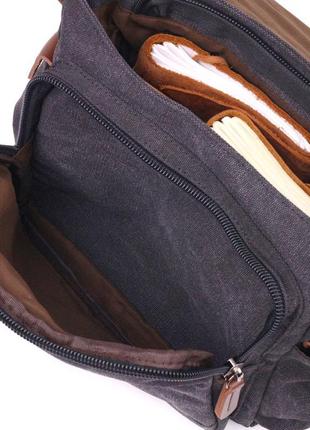 Горизонтальна чоловіча сумка з клапаном текстильна 21247 vinta...6 фото