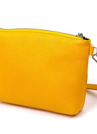 Жіноча сумка крос-боді з натуральної шкіри shvigel 16344 жовтий