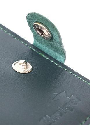 Невелике шкіряне портмоне shvigel 16511 зелений3 фото