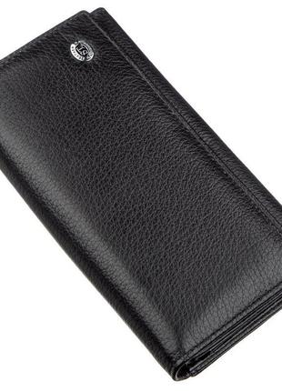 Жіночий гаманець з візиткою st leather 18881 чорний