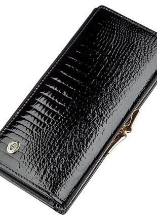 Жіночий гаманець із монетницею на клямці st leather 18910 чорний