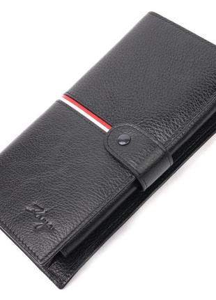 Місткий гаманець-клатч із натуральної шкіри karya 21182 чорний