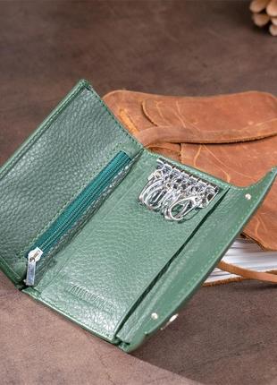 Ключниця-кошелек st leather 19224 зелена7 фото