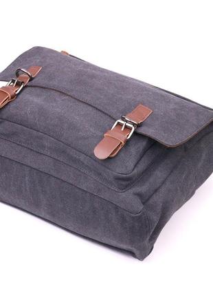 Чоловіча сумка для ноутбука з клапаном текстильна 21240 vintag...3 фото