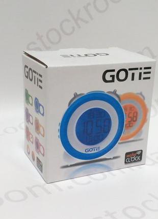 Настільний електронний будильник gotie gbe-200 n блакитний3 фото