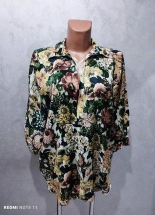 425.привлекательная вискозная блузка в красивый цветочный принт испанского бренда zara1 фото