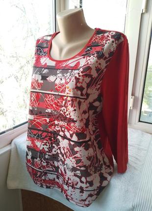 Вискозная трикотажная блуза блузка лонгслив большого размера6 фото
