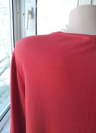 Вискозная трикотажная блуза блузка лонгслив большого размера8 фото