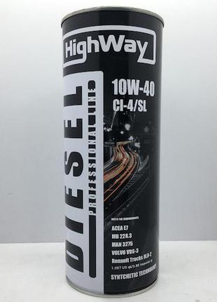 Олива моторна 10w-40 ci-4/si н/синт. 1 л (highway)