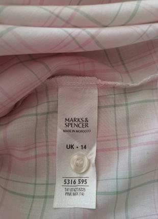 Блуза marks &amp; spencer розовая в клетку, рубашка, кофточка, блузочка4 фото