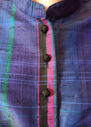 Винтажная блуза из натурального дикого шелка австрая рукава фонарики2 фото
