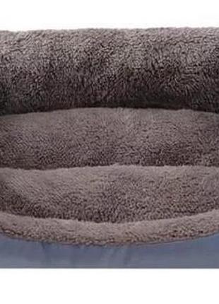 Лежанка пуфик м'яке ліжко для собак і котів сірий колір 45х38 см