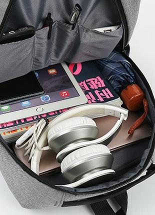 Рюкзак противоударный для ноутбука 15,6" dell делл серый ( код: ibn030s1 )7 фото