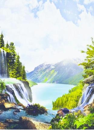 Картина за номерами "гірський водоспад" 40*50см,крас. -акрил,к...