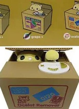 Скарбничка-дитяча інтерактивна "ворочка-кіт" 12х10х9,2 см, 3 в...