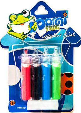 Фарби по склу (вітражні) "domi frog" 4 кольора /20 мл