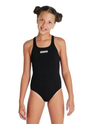 Детский купальник arena team swimsuit swim pro solid черный, белый 128 (004762-550 128)