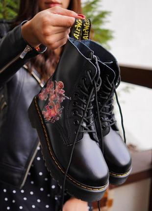 Ботинки женские dr. martens черные (др. мартинс, черевики)4 фото