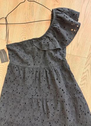 Joyline fashions летнее платье перфорация на одно плечо 100% хлопок s/m-размер новое9 фото
