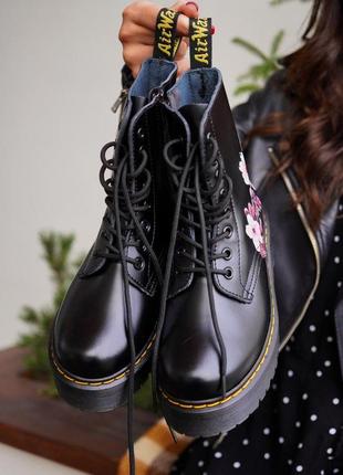 Ботинки женские dr. martens черные (др. мартинс, черевики)3 фото