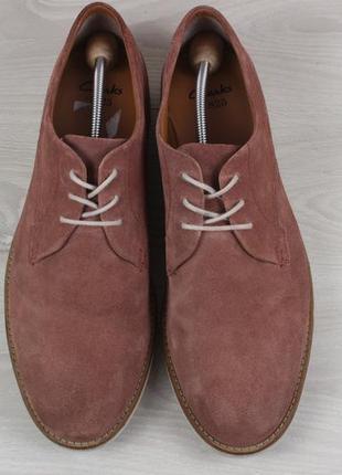 Замшеві чоловічі туфлі clarks extralight, розмір 47