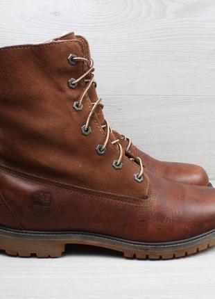 Шкіряні зимові чоботи з хутром timberland оригінал, розмір 41....