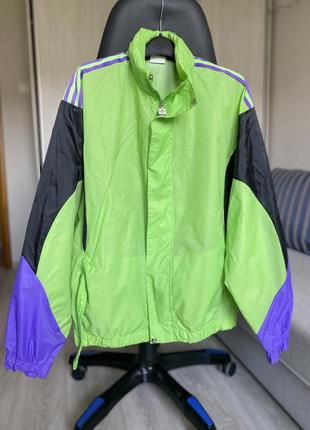 Куртка ветровка adidas дождевик зеленая1 фото
