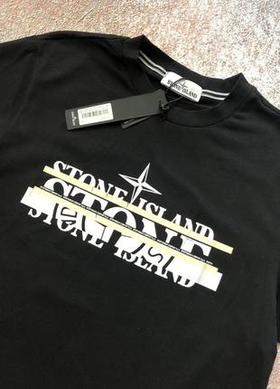 Футболка stone island t-shirt forward logo black3 фото