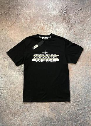 Футболка stone island t-shirt forward logo black1 фото