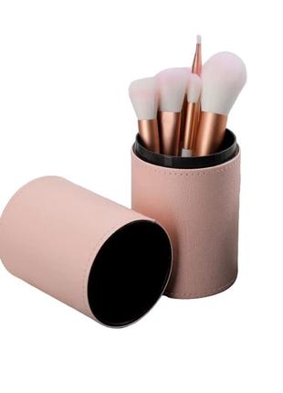 Набор кистей для макияжа morandi, 12 штук в тубусе розовый ( код: mu12op )