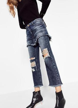 Оригинального дизайна стильные джинсы известного испанского бренда zara.новые с биркой4 фото