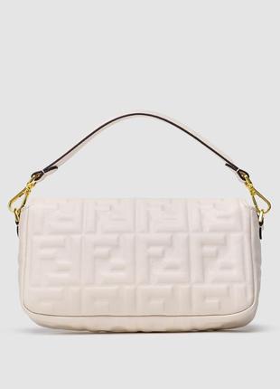 Fendi baguette cream leather bag6 фото