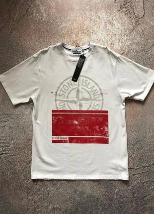 Футболка stone island t-shirt forward logo white