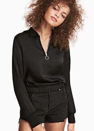 Сатинова блуза  сорочка бомбер h&m