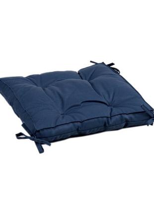 Подушка на стілець lotus 40*40*5 - optima з зав'язками синій
