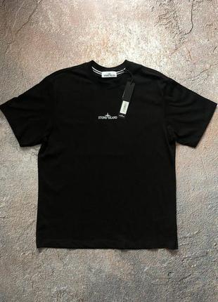 Футболка stone island t-shirt back logo black1 фото