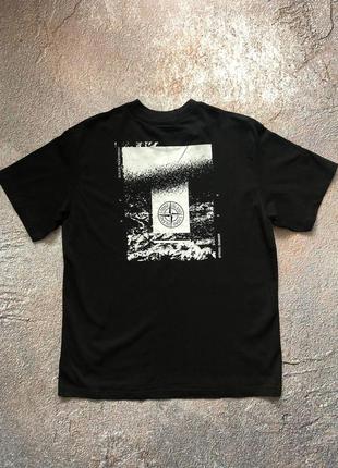 Футболка stone island t-shirt back logo black2 фото