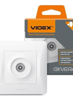Розетка tv одинарна телевізійна біла videx binera