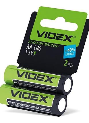 Батарейка лужна videx lr6/aa 2шт shrink card