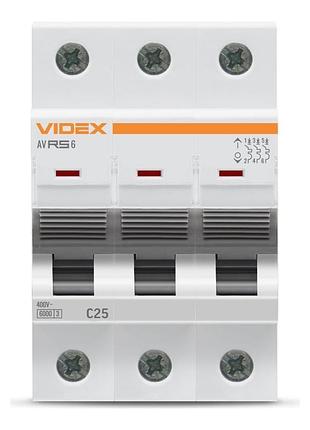 Автоматичний вимикач rs6 3п 25а 6ка с videx resist